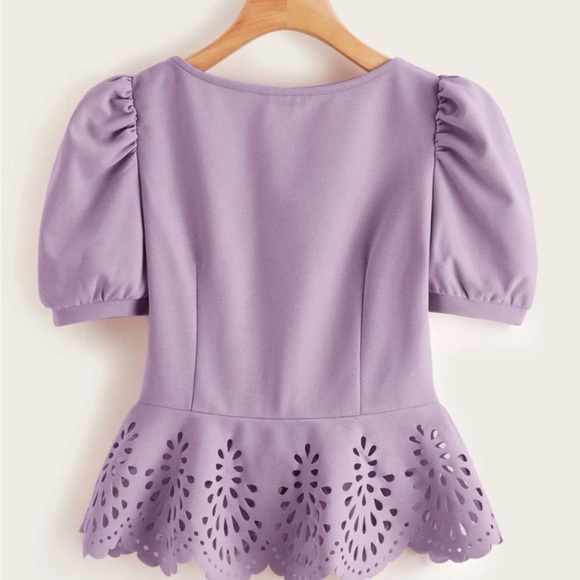 SHEIN 4X Lilac purple peplum top NWOT - Picture 2 of 13